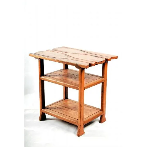 Canoe Paddle End Table With Two -layer Shelf