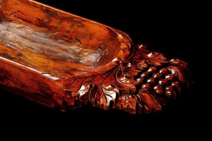 Carved plant decorative fruit or snack large -capacity storage concave plate-1